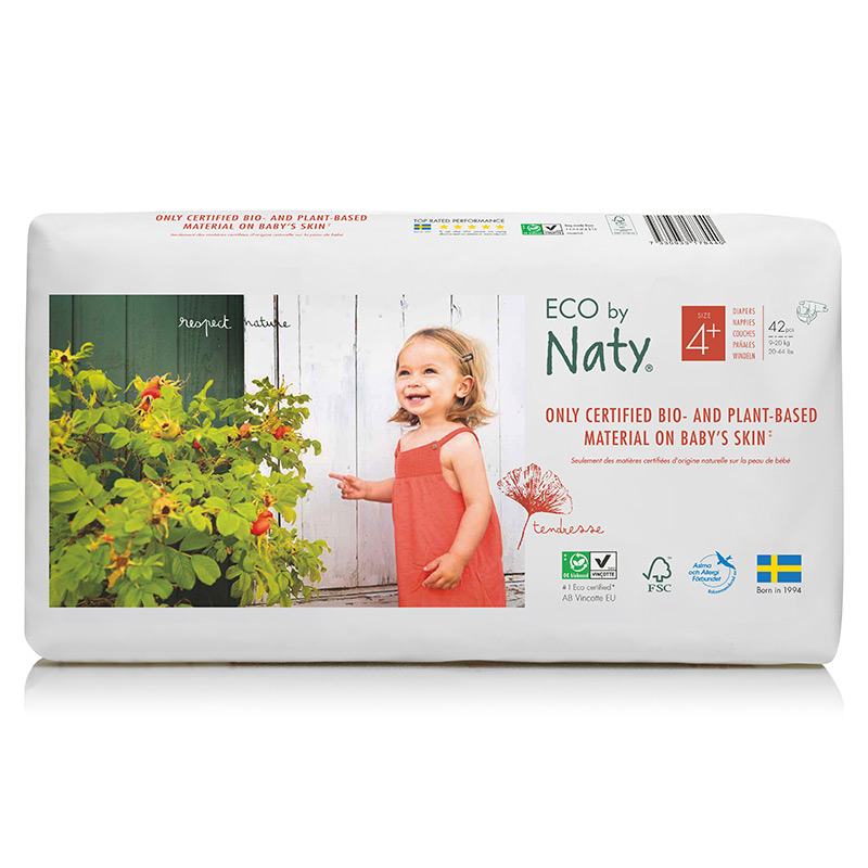 Органічні підгузки Eco by Naty, розмір 4+ (від 9 до 20 кг), 42 шт.