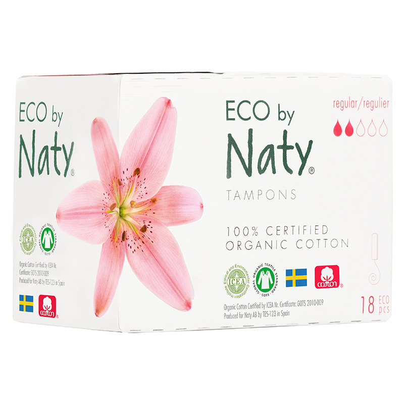 Гігієнічні тампони Eco by Naty Regular Digital, 2 краплі, 18 шт