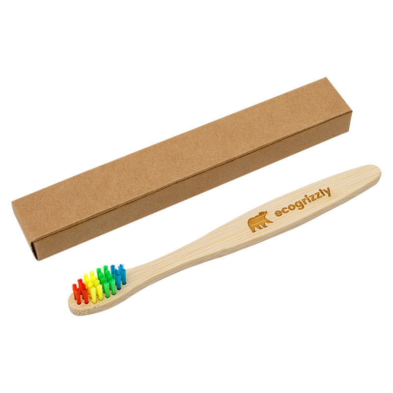 Бамбукова зубна щітка Ecogrizzly для дітей (кольорова)