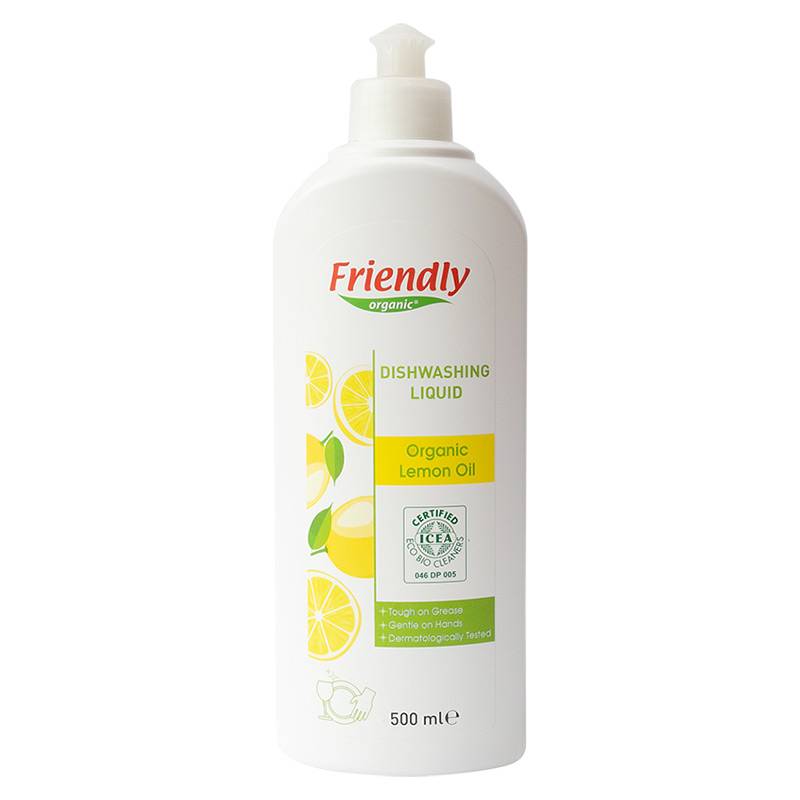 Органическое средство для мытья посуды FRIENDLY ORGANIC с лимонным маслом, 500 мл