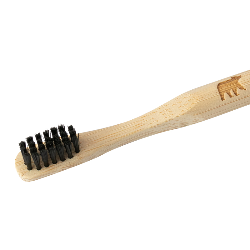 Бамбукова зубна щітка Ecogrizzly для дітей (чорна)