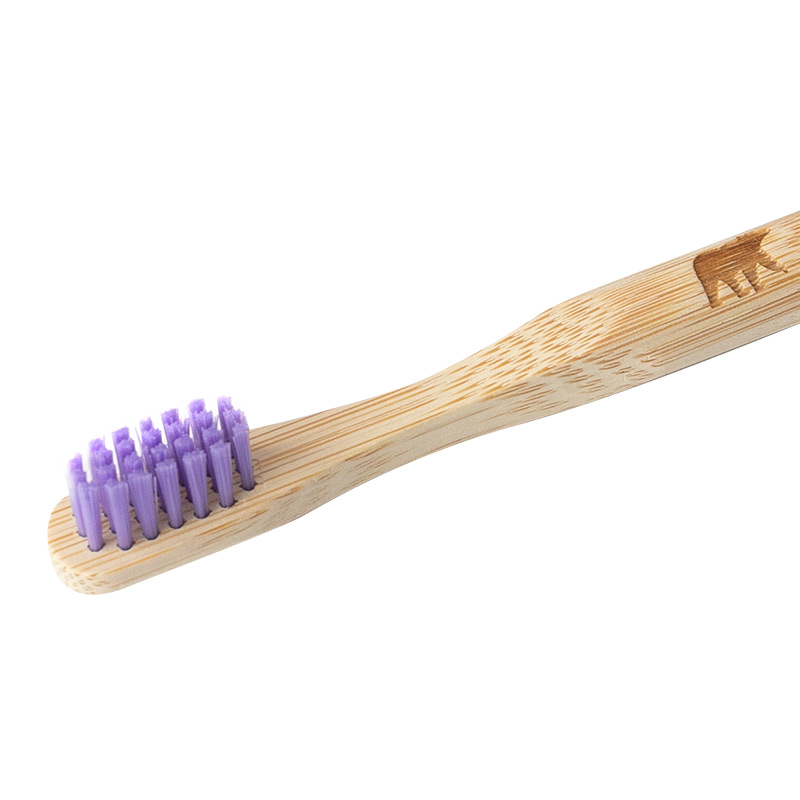 Бамбукова зубна щітка Ecogrizzly для дітей (пурпурова)
