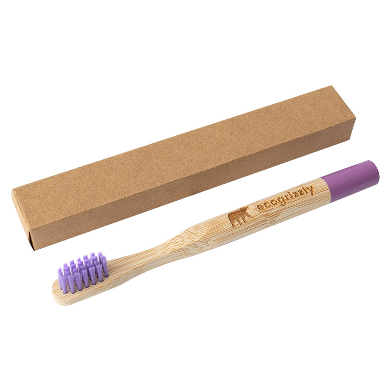 Бамбукова зубна щітка Ecogrizzly для дітей (пурпурова)