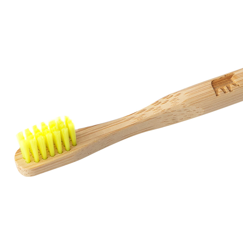 Бамбуковая зубная щетка Ecogrizzly для детей (желтая)