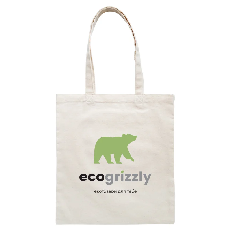 Брендована екосумка-шопер із бавовни Ecogrizzly