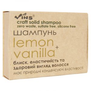 Твердий шампунь для сухого та нормального волосся LEMON & VANILLA, 85 г