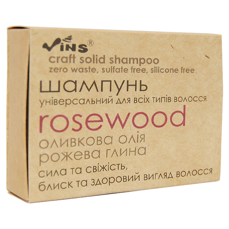 Твердий шампунь для сухого та нормального волосся ROSEWOOD, 85 г