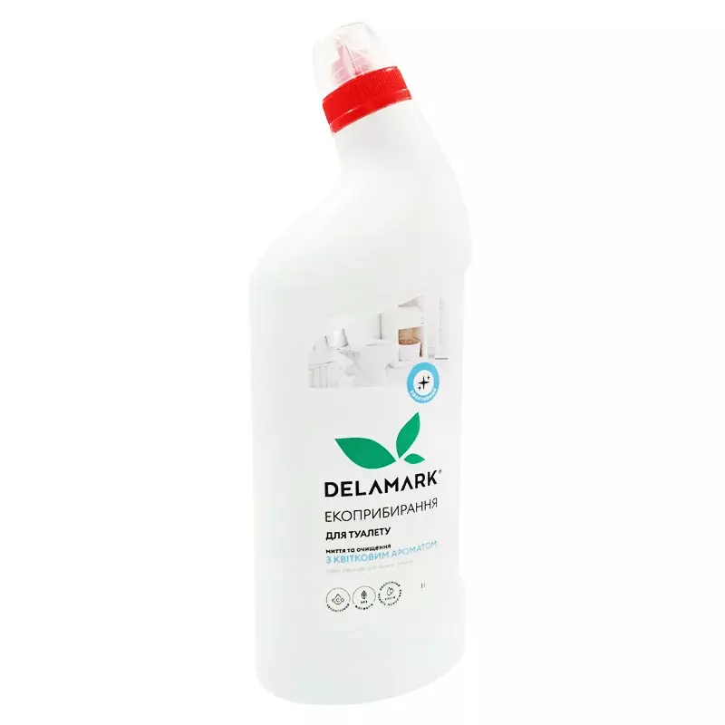 Засіб для миття і очищення туалету DeLaMark з квітковим ароматом, 1 л