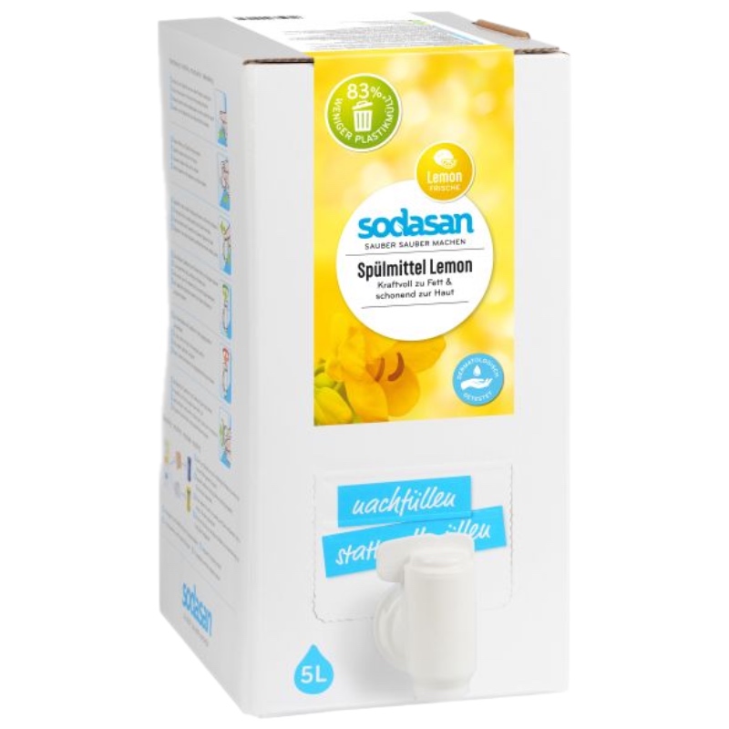 Органическое средство-концентрат SODASAN для мытья посуды Лимон-Лайм, 5 л