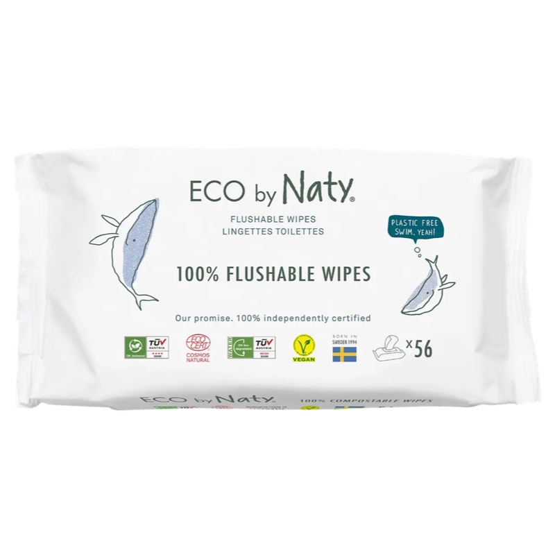 Биоразлагаемая влажная туалетная бумага Eco by Naty, 56 шт