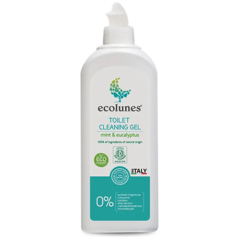 Гіпоалергенний гель для очищення туалету Ecolunes, з ароматом м'яти та евкаліпту, 500 мл