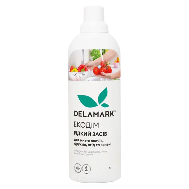 Засіб DeLaMark для миття фруктів, овочів, ягід та зелені, 1 л